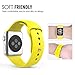 HuanlongTM New Soft Silicone Sport Style Replacement Iwatch Strap Band for Apple Wrist Watch Series 1 Series 2(Yellow 38mm S/M)
