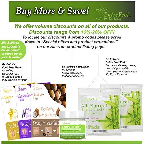 Dr. Entre's Exfoliating Foot Peel Mask | 4 Coconut Pairs | Natural Exfoliant For Smooth Baby Soft Feet, Dry Dead Skin Treatment, Repair Rough Heels, Callus Remover Sock Booties - Thumbnail 7