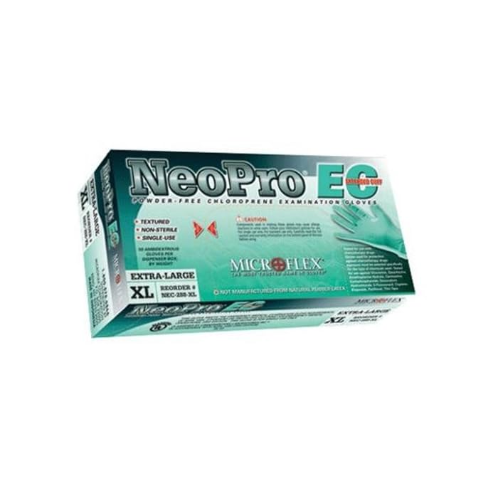 BarrierSafe Solutions International NEC-288-L Microflex NeoPro EC 6.3 mil Chloroprene Ambidextrous Non-Sterile Powder…