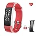 AIEX Fitness Tracker, Heart Rate Monitor Smart Watch with Connected GPS Tracker, 14 Sports Mode, Message Notification,Waterproof Activity Tracker for Android and iOS with Gift Screen Protector (Red)