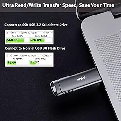 SSK 256GB Dual USB C Flash Drive, 2-in-1 Type