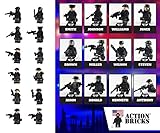 Army Men Minifigures Special Forces Brick Army Men Set of 16 Minifigures Toys Military Army Men Toys War Soldiers Action Figures Tank Motorcycle Plastic Gift Set Weapons Toy Soldier (City Police)