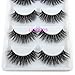 Luxurious Mink Fur 3D False Eyelash LASGOOS Design Natural Messy Thick Long Volume 100% Siberian Fluffy Light Weight Fake Eyelashes Makeup Multi-pack 5 Pairs/Box (A06)