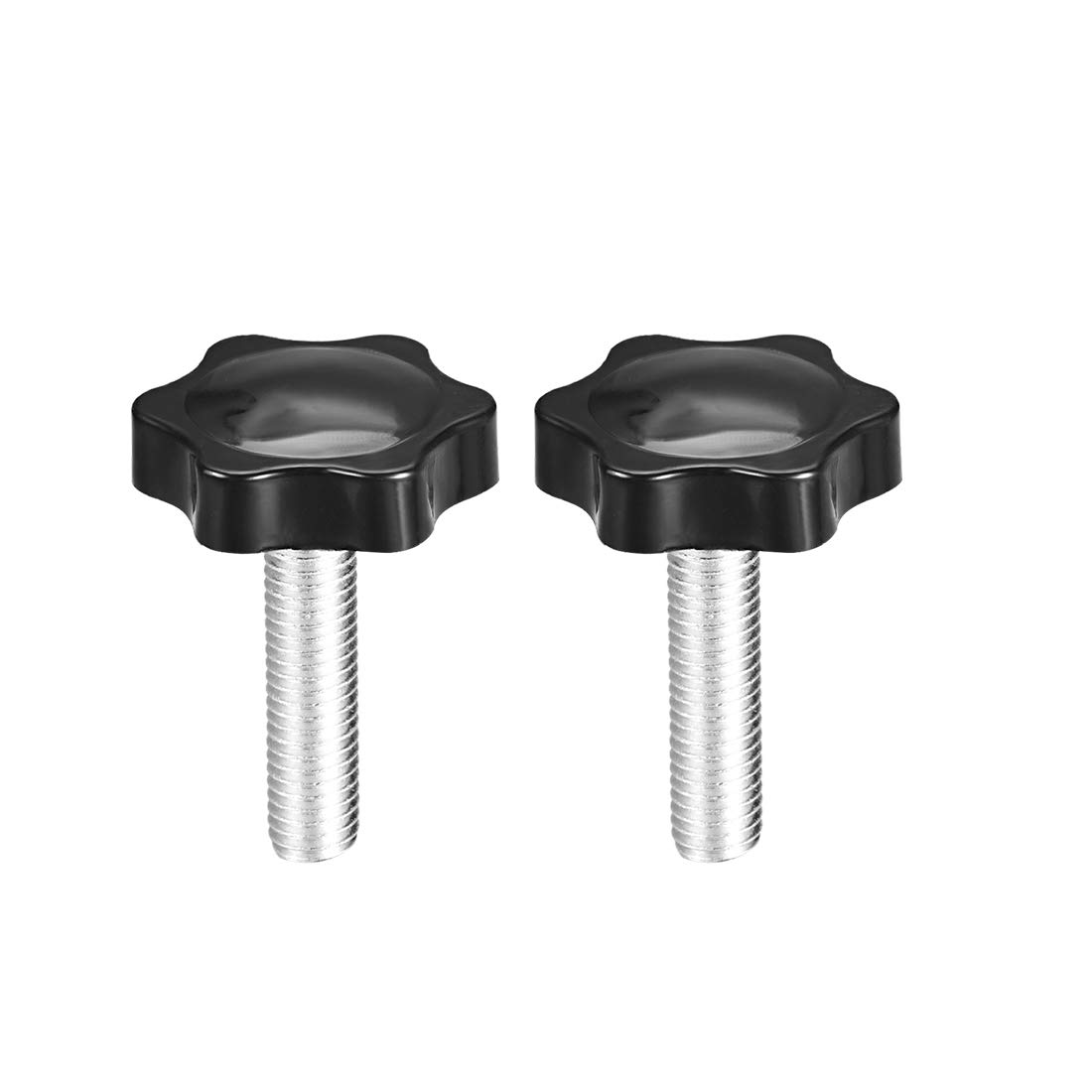 uxcell Clamping Screw Knob, 38mm Dia Plum Hex Shaped Grips Star Knob M10 x 45mm Male Thread, 2pcs