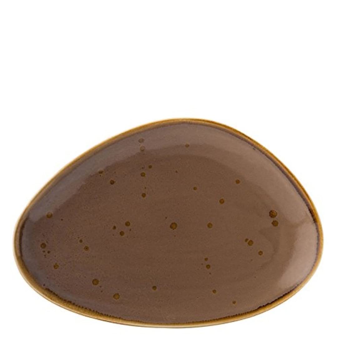 Utopia Earth - Mocha, CT2026-000000-B01006, Earth Mocha Oblong Plate 14" (35.5cm) (Box of 6)