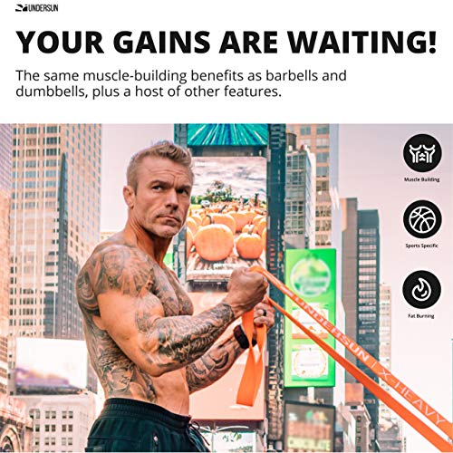 Undersun-The-5-Band-Complete-Exercise-Band-Set-Includes-5-Different-Levels-of-Resistance-Bands-from-X-Light-Light-Medium-Heavy-and-X-Heavy-Great-Value-Fitness-Bands