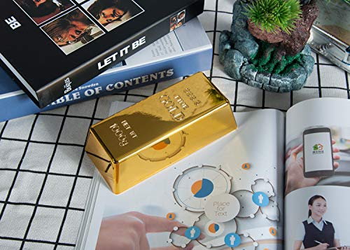 Gold Bullion Door Stopper, Fake Gold Bar Paperweight Shiny Gold Door Stop Heavy Duty Door Wedge for Home Office - Thumbnail 5