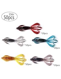 East Rain Twin Tail CrawFish Bait Soft para señuelos de pesca de agua dulce de agua salada adecuados para todo tipo de aparejos de pesca (PVC, 0.11   0.22oz., 2.76   3.54 pulgadas, 5 colores 10pcs   pack)