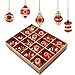 Valery Madelyn 16ct Luxury Red and Gold Glass Christmas Ball Ornaments Decoration, 16 Pcs Metal Hooks Included, Themed with Tree Skirt(Not Included)