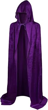 AOOWU Purple Cape Hooded Cape Witch Cosplay Accessory 150cm Halloween view 8