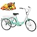 H&ZT Single Speed Adult Tricycle Trike Cruiser Bike 3 Wheeled Bicycle w/Large Basket and Maintenance Tools, Men’s Women’s Cruiser Bicycles, 24 Inch Wheel Size Bike Trike (Green, Single Speed)thumb 1