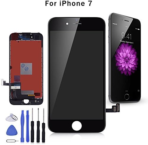 iPhone 7 Screen Replacement, iPhone 7 Display, LCD Touch Screen Kit Digitizer Frame Assembly Set for iPhone 7 4.7 inch Replacement Repair Tool Kit (black)