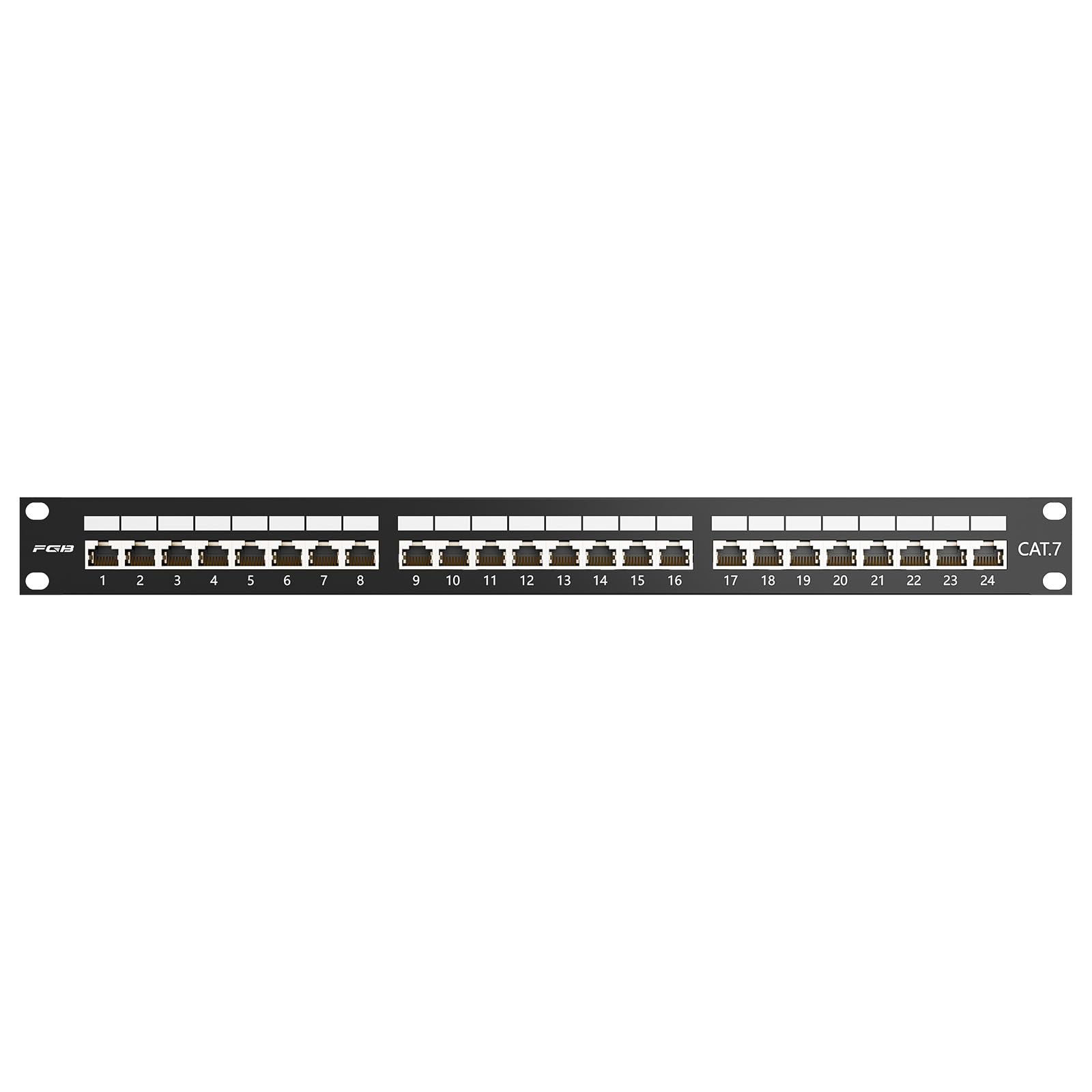 FGB CAT 7 Patchpanel Verteilerfeld 24 Port - 19" Zoll Rackeinbau Servermontage RJ45 Geschirmt - Patchpanel Geschirmt Netzwerk-Patchpanel für Gigabit-Netzwerk-Switch 6