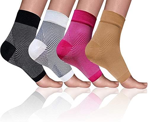 Plantar Fasciitis Socks Compression Sleeves Heel Foot Pain Relief - For Men & Women Arch and Ankle Support Great for Running Cycling Achilles Silicone Gel Heel Support Pads Cups Spurs Foot Support