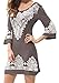 levaca Womens Tops 3/4 Sleeve Scoop Neck Slim Casual Dress Brown L