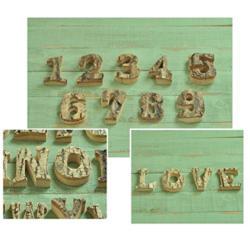 image for Oak-Pine Vintage Decorative Wooden Letters & Number DIY Wall Stickers 