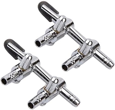 Rely2016 Stainless Steel 2 Way Aquarium Fish Air Flow Distributor Splitter Control Lever Pump Valve (Pack of 2)