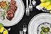 ELITE SELECTION Pack of 25 White Dinner Disposable Party Plastic 10.25-Inch Plates With Silver Rim