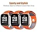 NO1seller Top Fitbit Versa Bands for Women Men Small Large, Soft Silicone Sport Strap Replacement with Ventilation Holes for Fitbit Versa Fitness Smart Watch (Orange/Gray, Large:6.7-8.9