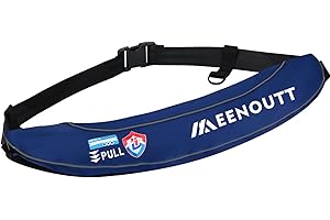 Meenoutt Automatic Inflatable Belt Pack Water Sports Jacket Waist Belt PFD for SUP Paddleboarding Fishing Boating Kayaking（fit 80-330 lbs） (Blue)