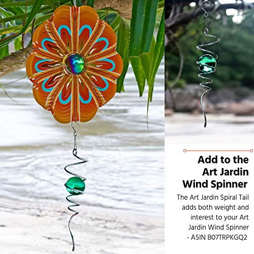 Art Jardin Wind Spinner Spiral Tail Green Glass Helix Spiral