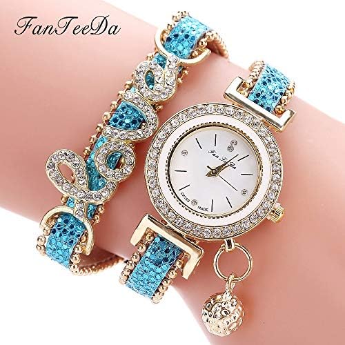 Kycut Ladies Luxury Watches Women Fine Leather Band Winding Analog Quartz Movement Wrist Watch E