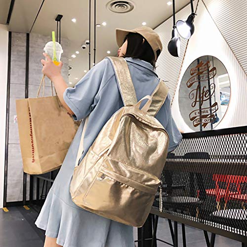 Excursion Sports PU Leather Zipper Backpack for Women, Girls Student Large Capacity Schoolbag Shoulder Bag, Lightweight Water Resistant Street Travel Camping Rucksack Satchel Daypacks - Thumbnail 5