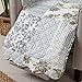 Great Bay Home Patchwork Scalloped Stain Resistant Printed Furniture Protector Brand. (Recliner, Grey)