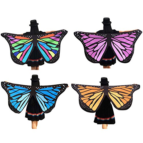 Malltop Ladies Eye-catching Fairy Nymph Elf Soft Fabric Butterfly Peacock Wings Party Parade Event Costume Accessory
