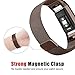 UMTELE for Fitbit Charge 2 Band, Milanese Loop Stainless Steel Metal Bracelet Strap with Unique Magnet Lock, No Buckle Needed for Fitbit Charge 2 HR Fitness Tracker Coffee Small