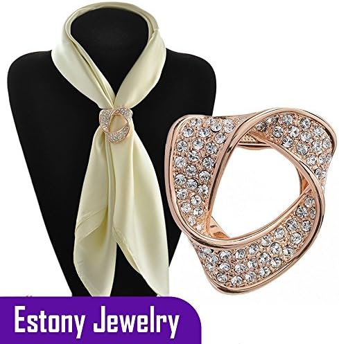 Estony Vintage Heart Scarf Buckle Brooch Clips Pin For Women