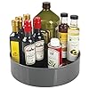 mDesign Lazy Susan Turntable Condiment Holder – Plastic Revolving Condiments and Spice Rack – Kitchen Storage Unit for…