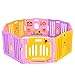 Costzon Baby Playpen, Kids 8 Panel Foldable Kids Safety Activity Center Playard w/Non-Slip Rubber Mats, Adjustable Shape, Picture House, Play Phone, Portable for Indoor Outdoor (Pink, 8 Panel)