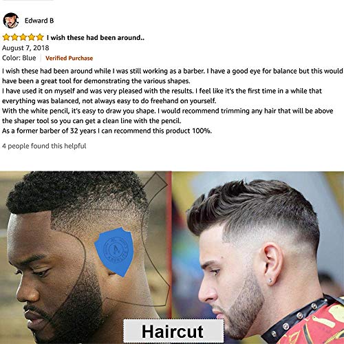 Aberlite Beard Shaper Kit w/Barber Pencil - Premium Shaping Tool - 100% Clear | Many Styles | Long Edges | - The Ultimate Beard/hair Lineup Tool (US Patent) - Beard Stencil Guide Template - Thumbnail 7