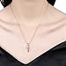 Gorgeous Necklace 18K Rose Gold Zircon Women Jewelry 45cm Chain Dangle Pendant Necklace