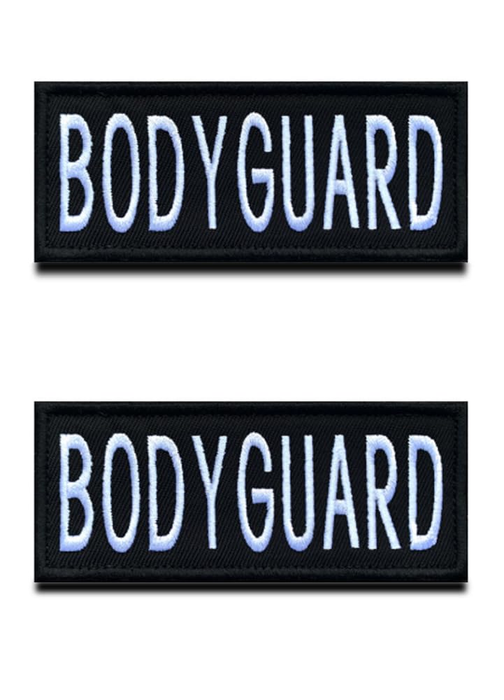 2 Pcs Bodyguard Dog Harness/Vest Patch Tactical Military Funny Service Dog Patch Hook and Loop Embroidery Fastener Emblem - Emotional Animals Support Patch for Work Dog Guide Dog Etc.