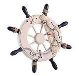 OliaDesign Ornamental Home Nautical Wall Marine Decor Wood Pirate Ship Helm Wheel