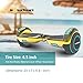 Hoverboard Two-Wheel Self Balancing Electric Scooter UL 2272 Certified, Metallic Chrome with Wireless Speaker and LED Light (Chrome Gold)