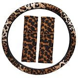 OxGord Velour Leopard Print Steering Wheel Cover, Orange