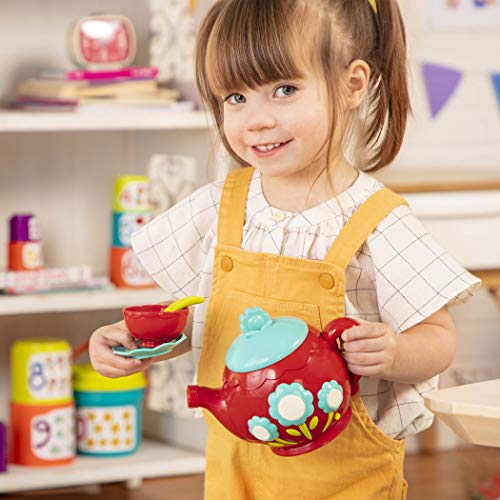 Battat Musical Tea Playset Kids Tea Party Set And Teapot With Sounds For Kids Age 3 Years+