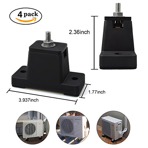 HIGH CAPACITY Vibration absorbing Air conditioner Mini Split Rubber mounting, Bracket for out and inside door units (SET of 4)