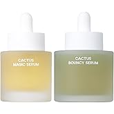 Whamisa Slow-Aging and Hydration Duo: Organic Cactus Magic Serum and Bouncy Serum Bundle