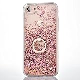 iPhone 6s Plus Case,DAMONDY Cute 3D Moving Rhombus Diamond Stars Bling Liquid Glitter Floating Slim Soft Frame Hard Back Cover with Ring Holder Kickstand Case for iPhone 6 Plus 6s Plus-Diamond Pink