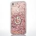iPhone 6s Plus Case,DAMONDY Cute 3D Moving Rhombus Diamond Stars Bling Liquid Glitter Floating Slim Soft Frame Hard Back Cover with Ring Holder Kickstand Case for iPhone 6 Plus 6s Plus-diamond pink