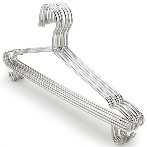 Zicome Set of 10 Stainless Steel Clothes Coat Shirt Pants Hangers - Heavy Duty Solid Hanging Hanger Organizer