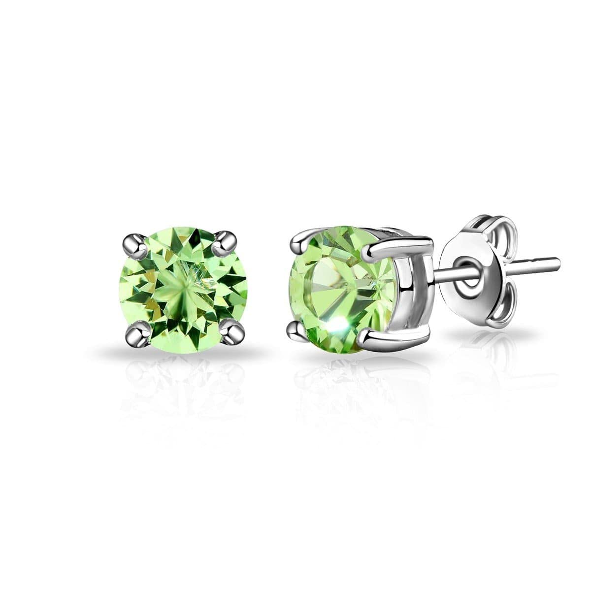 Philip Jones Light Green Stud Earrings Created with Zircondia® Crystals