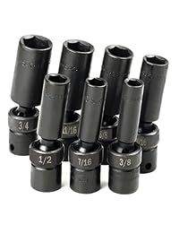 SK Hand Tools 33329 7 Piece 3 8 Inch Drive 6 Punto Profundo fraccional de giro (Impacto Socket Set