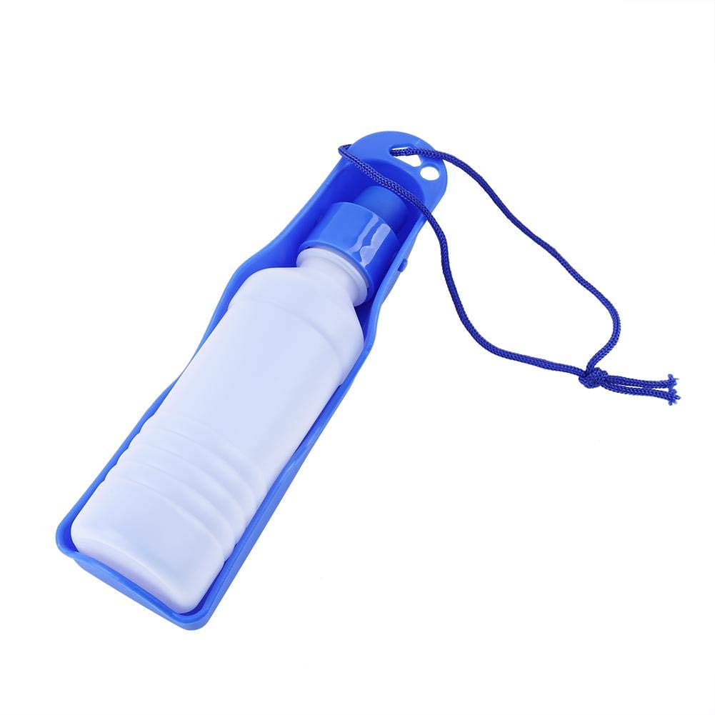250ml/500ml Portable Pet Travel Water Bottle for Dogs and Cats - Outdoor Walking Drinking Water Fountain Dispenser (250ml Blue)
