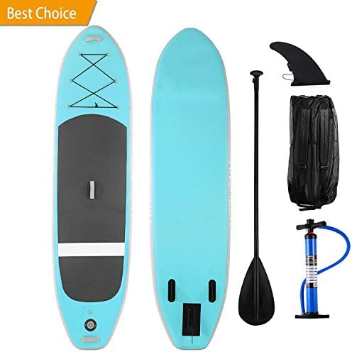 Binxin Inflatable Stand Up Paddle Board SUP Board with Adjustable Paddle and Dual Action Pump and Travel Backpack, 6" Thick [US STOCK]