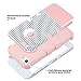 ULAK iPhone 5C Case, 5C Case, Shockproof Soft Silicone Rubber Hard Plastic Hybrid Heavy Duty Protection Kidproof High Impact Case Cover for Apple iPhone 5C-Minimal Stripes Rose Gold
